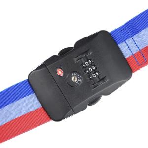 China Muliti Color Silk Screen Printed Personalised Suitcase Straps With Plastice Bulck , Eco Friendly factory