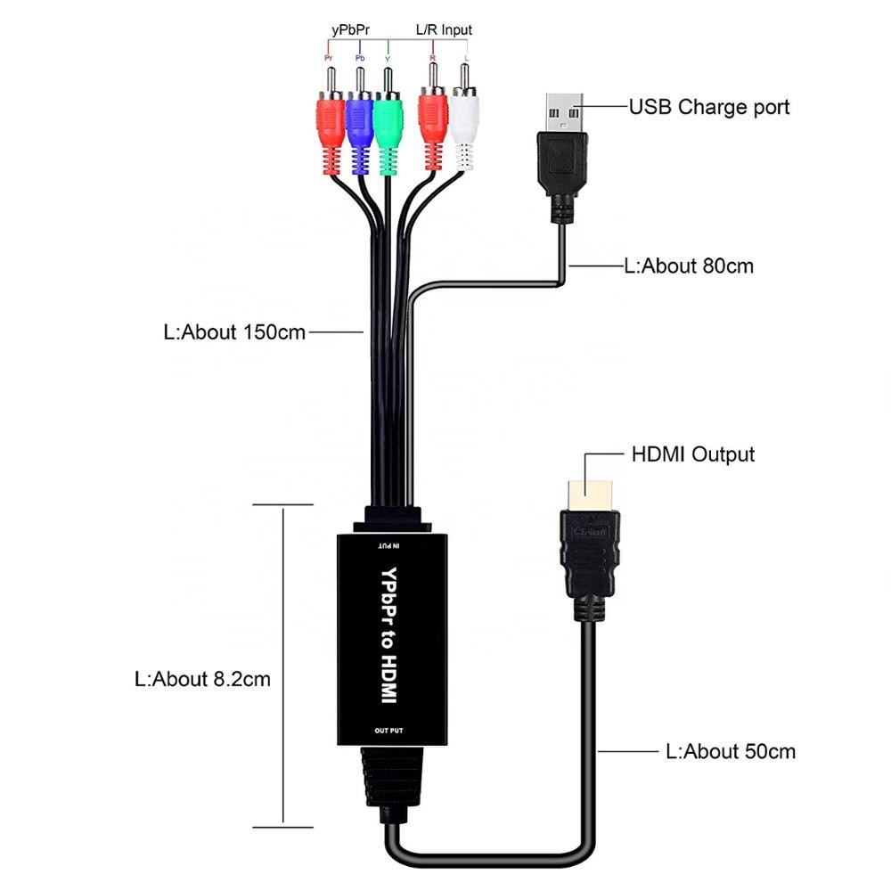 China RCA RGB YPbPr To HDMI Converter 60Hz Video Audio Adapter factory