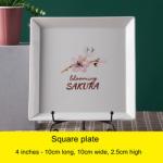 Japanese Cherry Blossom White Round Rectangle Square Baking Dessert Bowl