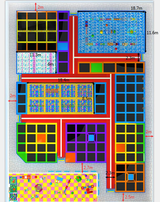 Amusement Park Trampoline Park Equipment Air PP Material Free Jumping Mat