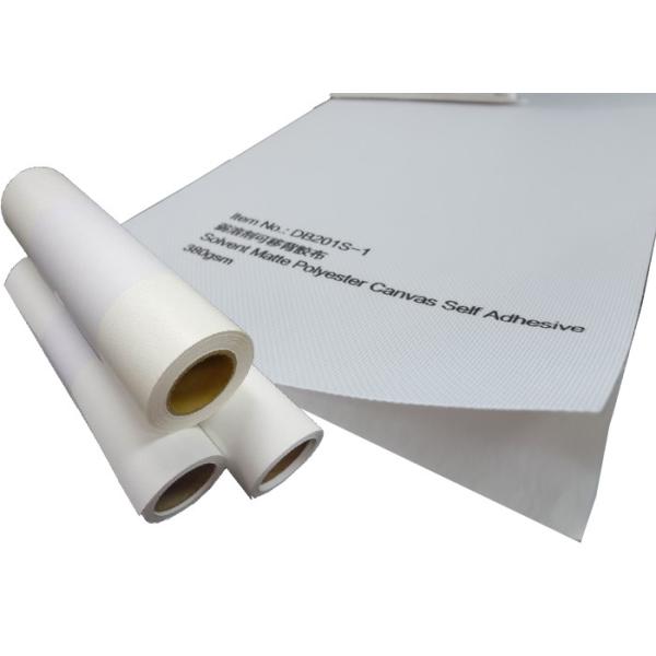 China Eco Solvent Matte Polyester Canvas Rolls Removable Self Adhesive 380gsm factory