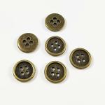 Custom 4 Holes Metal Clothing Buttons Antique Brass Color Bulk Fashion Apparel