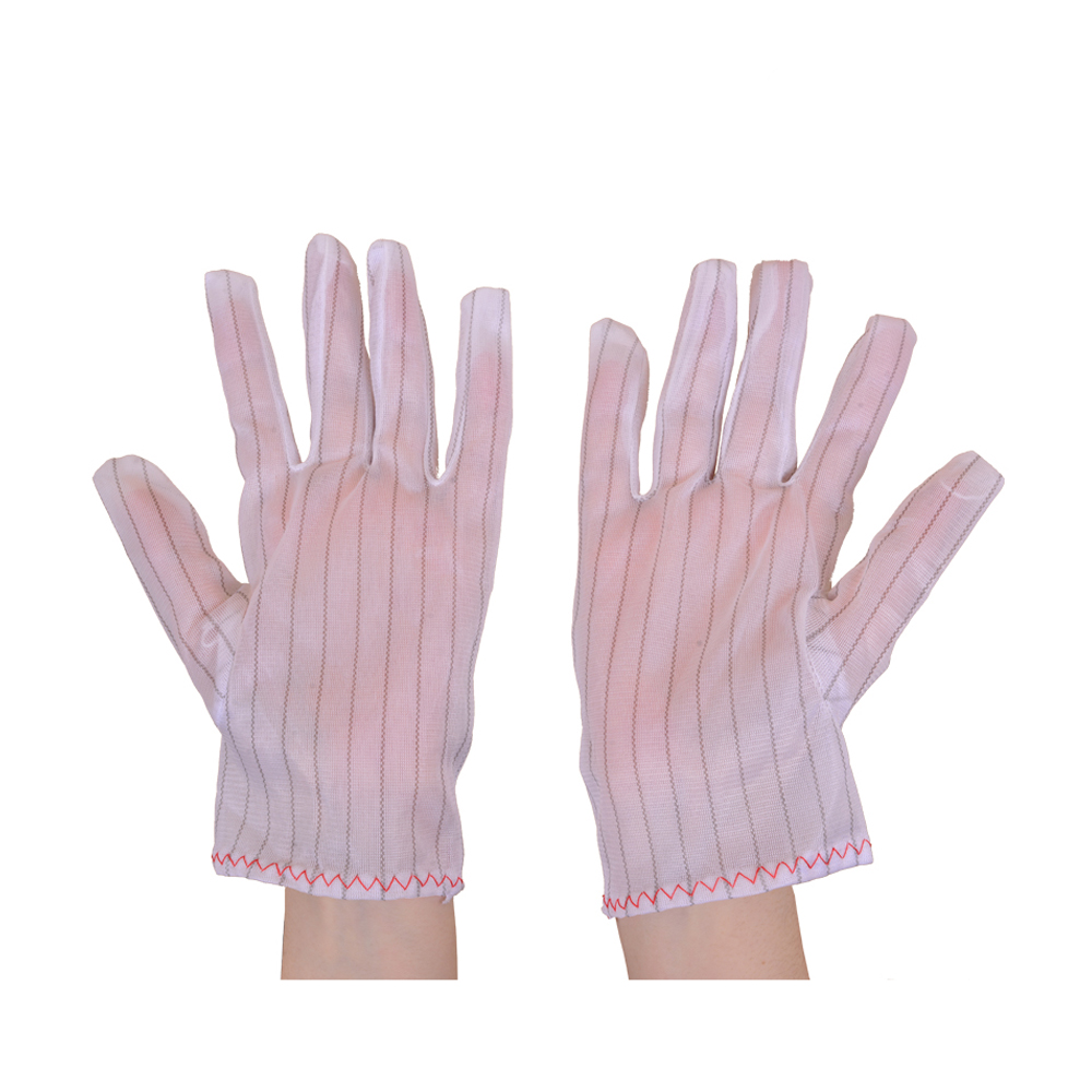 High Dexterity 10e10 Ohm Polyester Cleanroom ESD Hand Gloves