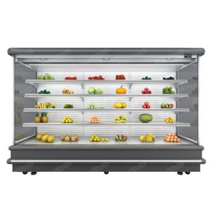 R404a Curtain Multideck Refrigerated Display Cabinets Digital Temperature