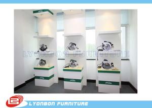 China Custom Logo White Green Wooden Display Racks factory