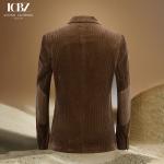 end Corduroy Casual Suit Jacket for Men Single Breasted Closure and Vintage