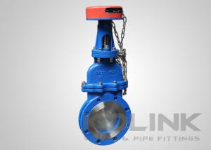 China Bonneted Pneumatic Knife Gate Valve Flanged , Cast Or Fabricated Body , Chain Wheel Option on sale