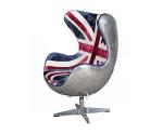 Vintage Alumium Covered Union Jack Aviator Egg Chair