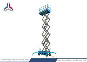 China 500kg Capacity Battery Power Lifting Hydraulic Scissor Lift with Plywood Case Package factory