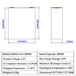 EV Lifepo4 280Ah Battery Cell 3.2V LF280K
