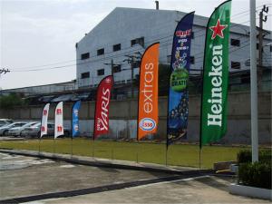 China Double Sided Feather Flags Banner Printing 3M Height Square Plate Base factory