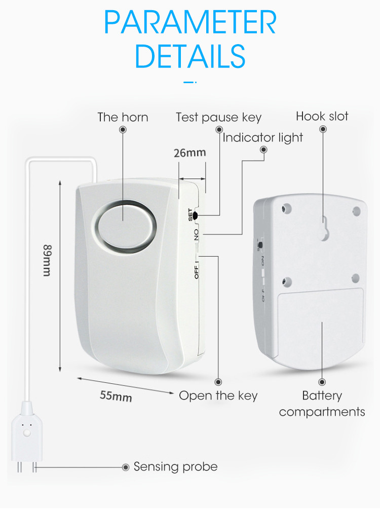 FCC Certificate Smart Home Water Leak Detector , Tuya Water Leak Sensor