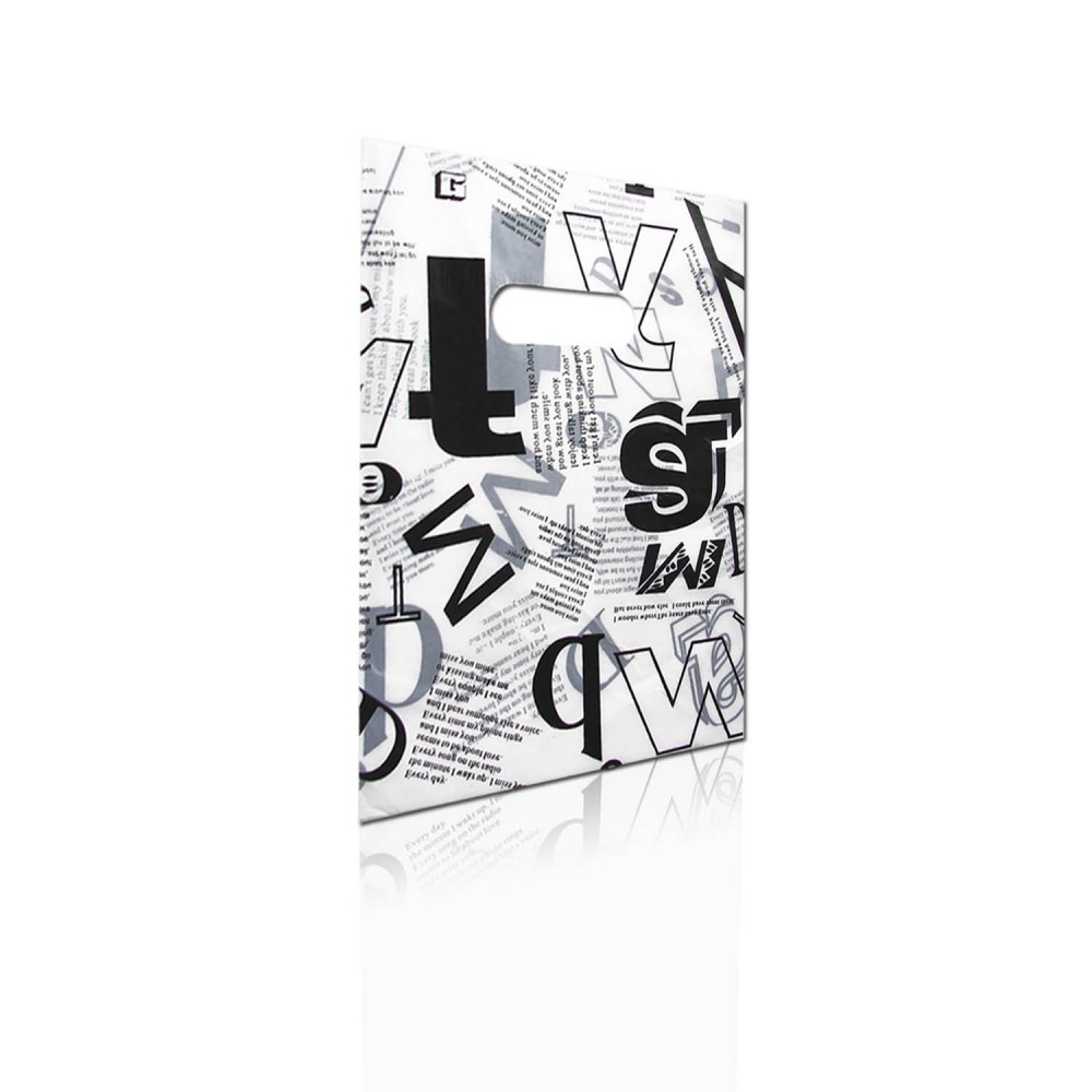 Printed Die Cut Shopping Bags , Die Cut Handle Plastic Bags For Gift