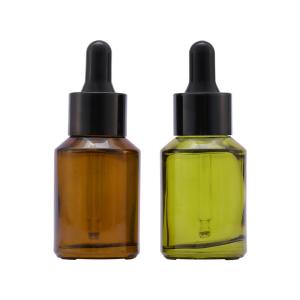 China 30ml Cosmetic Glass Dropper Bottle Stamped Essential Oil Bottle With Screw Cap factory