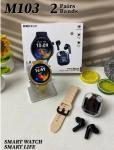 Dynamic Double Straps Outdoorsman Smart Watch 1.5" Round With Earbuds Rose Gold