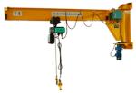 Wall Mounted Jib Cranes Capacity 1 ton with 360-degree Rotation in Yellow ASTM