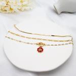 Gold Fashion Barbie Diamond Castle Necklace Carnelian Pendant Necklace For Women