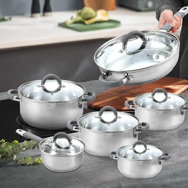 New Arrival Home Kitchenware Cooking Pot Set 201 Stainless Steel Soup Pot Set
