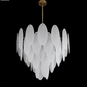 China Nordic Modern Feather Glass LED Chandelier For Bedroom D800 X H740MM factory