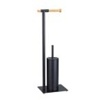 Metal Cup Standing Bathroom Toilet Brush And Holder Customized Logo