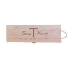 China Printed Single Bottle Wooden Wine Box 34.5x17x9cm Size Matt Finish factory