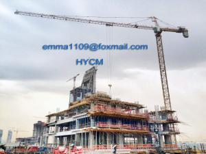 China QTZ100 75m Tower Crane 8 ton Max. Load 60m Boom 3m L46 Mast Section In Qatar factory