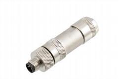 China IP67 3/4pin M8 Straight Male Metal Assembled Plug with Screw Terminal Industrial factory