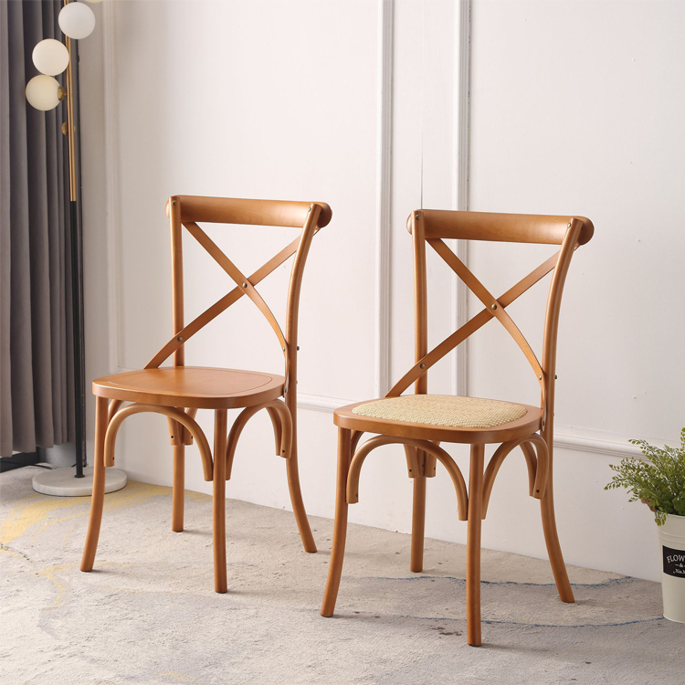 Garden Chair Hotel Outdoor Wood Dining Crossback Chair for Wedding Party Banquet Events