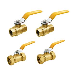 China Brass Ball Valves For Gas With Female / Male Connection Yellow Handle Certified SAI GLOBAL AS4617-2004 factory
