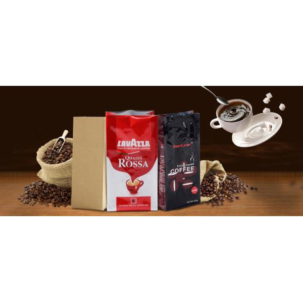 Wholesale Side Gusset Quad Sealed Aluminum Foil Custom Printing Coffee Bag With Valve