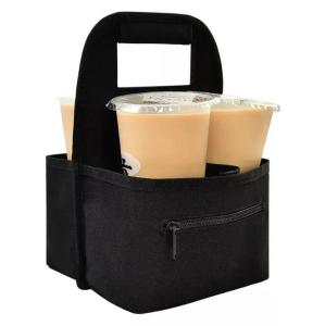China Portable Tote Storage Coffee Delivery Bag , 10*7 Inch Custom Coffee Cup Sleeves factory