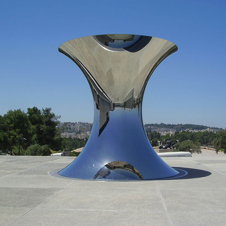 Modern Art Mirror Polished Metal Statue Abstract Stainless Steel Sculpture