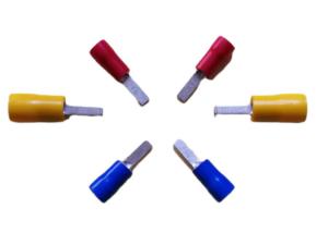 China Vinyl Insulated Blade 27A Pre Insulated Blade Terminals Flared Entry Copper Sleeve factory