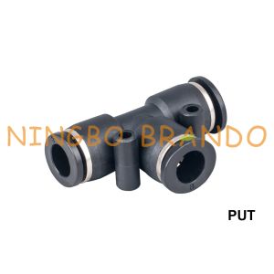 China PUT 3 Way Union Tee Plastic Pneumatic Hose Fittings 1/8'' 1/4'' 3/8'' 1/2'' on sale