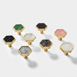 China Zinc Alloy Hexagon Knobs Flower Home Decoration Handles And Furniture Fitting factory