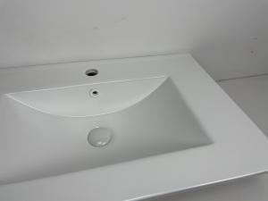 China Elegant Engineered Ceramic Vanity Top Bathroom Sink Flat Edge factory