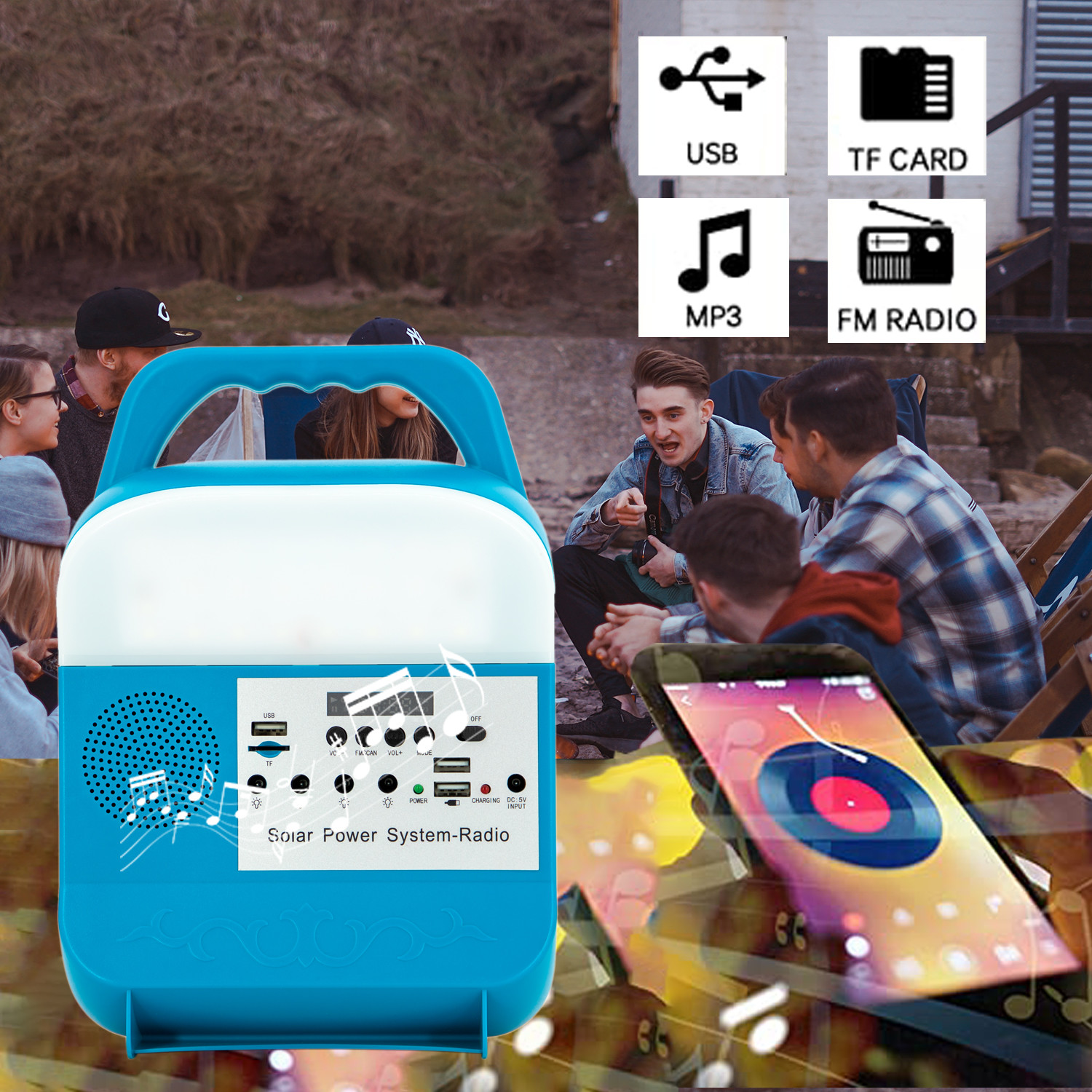 Multifunctional Solar Home Lighting Portable Energy Battery Power Kit Rechargeable LED