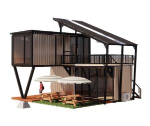 China Galvanized Steel Bending 180g Frame Design Steel Structure Modular Villa for Luxury Container Prefabricated Prefab Houses factory
