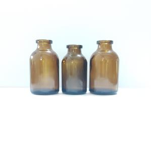 China Industrial Medicine 100ml Glass Bottle With Rubber Stopper And Glass Caps Natural Color Transparent factory