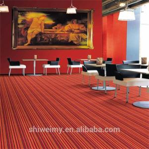 China Colorful stripe loop pile pattern exhibition hall carpet factory