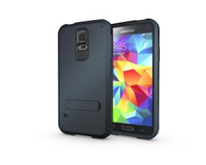 China 3-in-1 case for Samsung S5, unique design with stand, dark blue color, strong protection factory