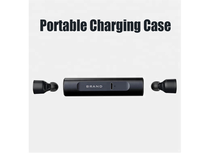 Black Wireless Noise Cancelling Earphones , Noise Reduction Bluetooth Earbuds
