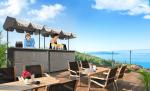 Rattan Effect Night Club Bar Counter Tiki Outdoor Rattan Bar Furniture With Roof