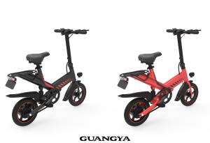 China Portable Electric Bicycle Folding Road Bike 14 Inch Front / Rear Double Disc Brake factory