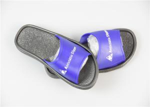 China PU Clean Room Anti Static Blank ESD Slipper Black 10X6 ohm 35-48 factory