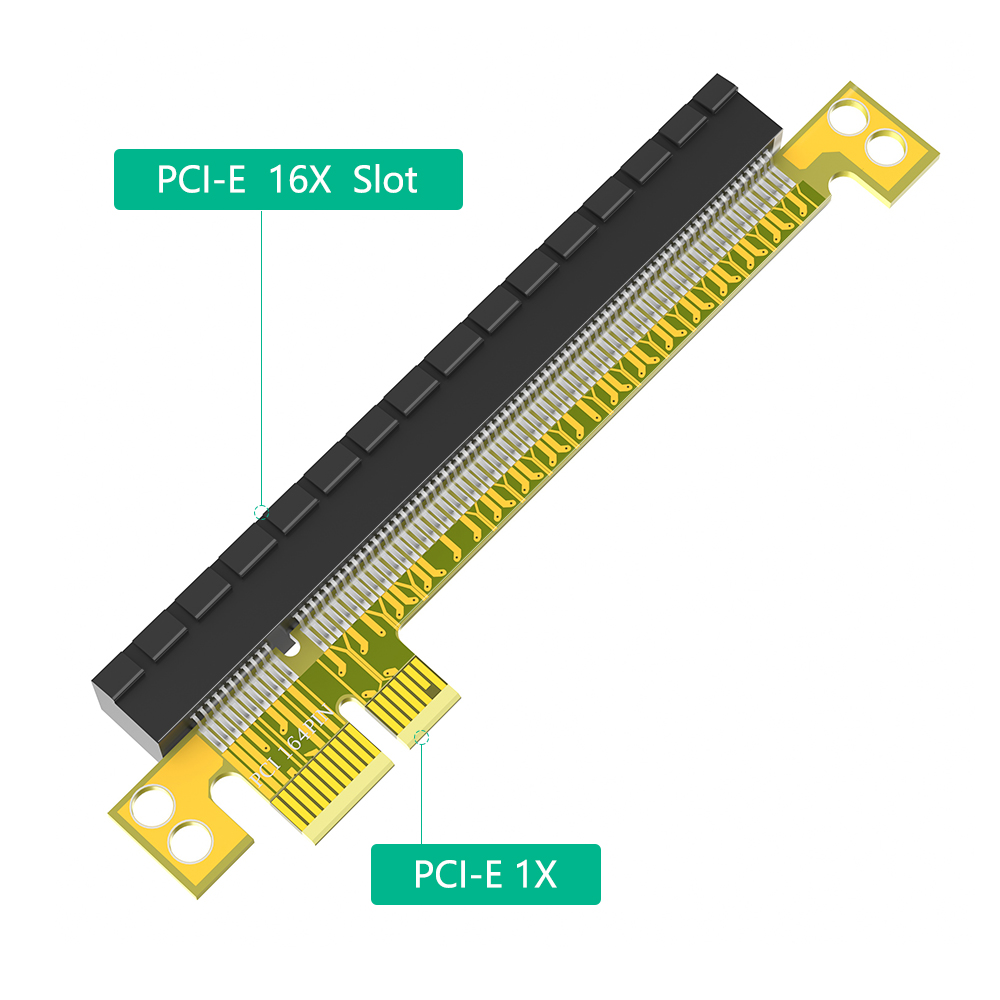 PCI-E 16X to 1X Riser Card 107.6mm Black for Laptop PC