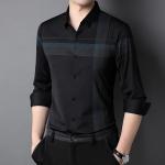 Long Sleeve Striped Shirts Men Slim Fit Vintage Fashions Autumn Clothing Custom