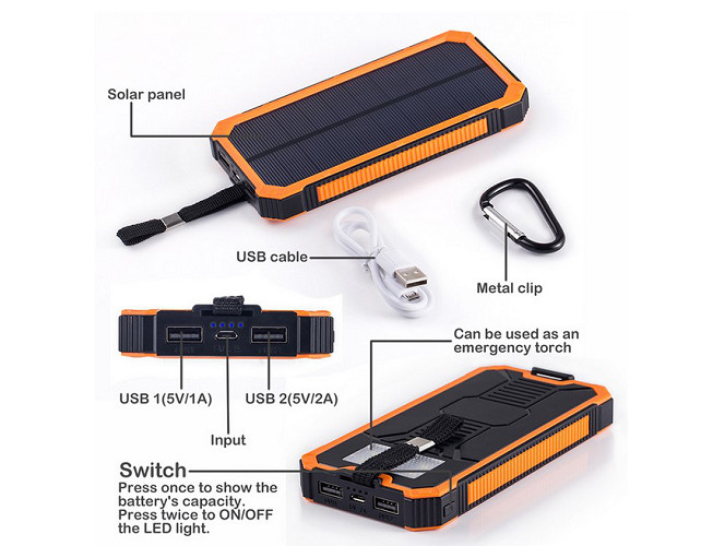 Micro USB Port Portable 12 Volt Solar Battery Charger Dustproof And Crashproof