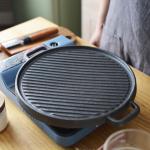 Cast Iron Flat Fry Stovetop Grill Pan Reversible Roasting Non Stick BBQ Grill