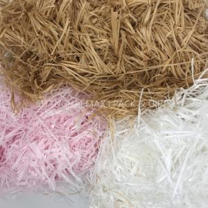 China Christmas Present Wrapping Accessories , White Pink Filling Raffia Coloured Shredded Paper Tissue factory